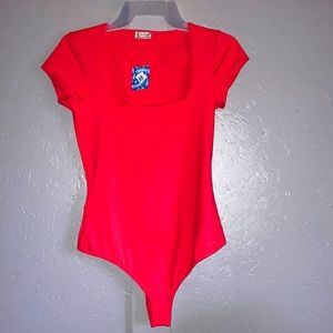 Womens Free People bright red body suit with tags